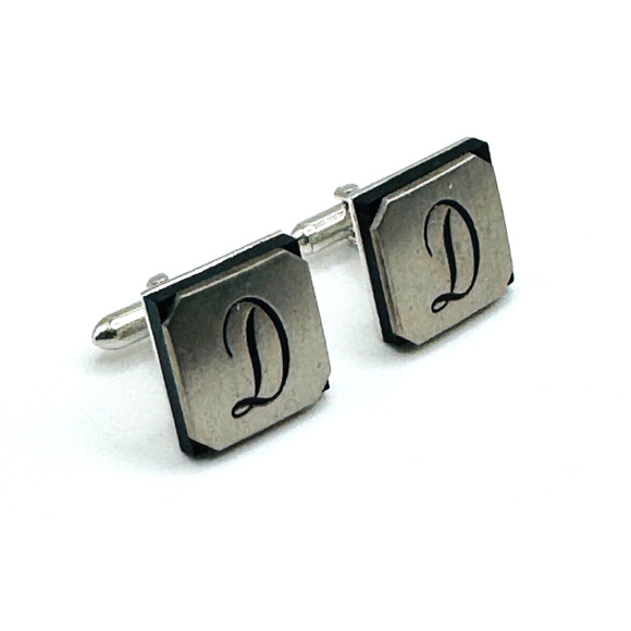 D Monogram Initial Letter Vintage SWANK Cuff Links darren donald darrel daniel - Picture 6 of 7